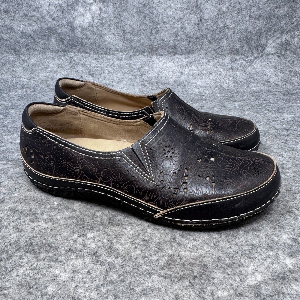 L'artiste Libora Comfort Slip On Brown Leather Casual Shoes Womens Sz 37 US 6.5